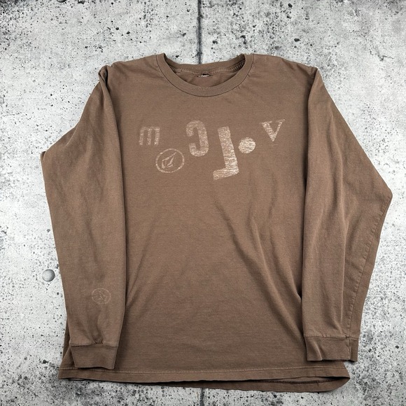 Vintage Volcom Inside Out Graffic Long Sleeve Size Large Brown - Picture 11 of 14